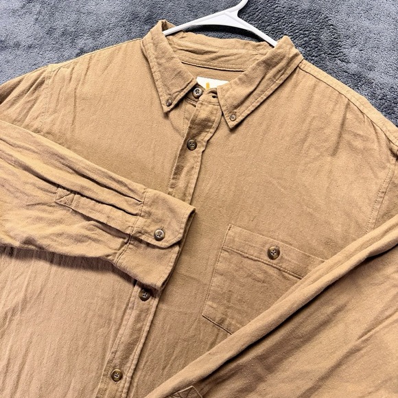 Field & Stream Other - Field & Stream Flannel Shirt Mens 2XL Tan Brown Cotton Button Down Long Sleeve